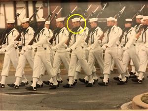 frank marching with the honor guard